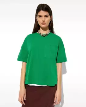Женская футболка с коротким рукавом и передним карманом Parfois, зеленый