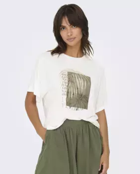 Женская футболка с коротким рукавом и принтом Only, белый