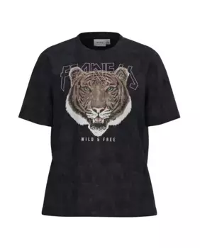 Женская футболка с коротким рукавом и принтом Vila, черный