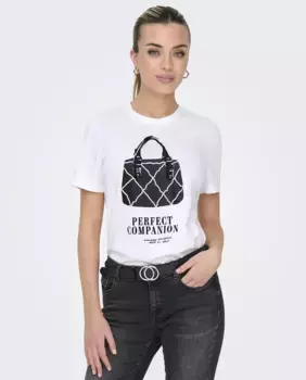 Женская футболка с коротким рукавом и принтом Only, белый