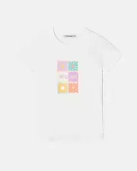 Женская футболка с коротким рукавом и принтом спереди Silbon, белый