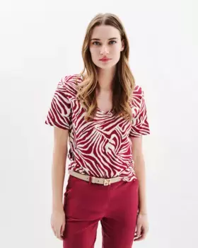 Женская футболка с коротким рукавом и принтом Caroll, красный