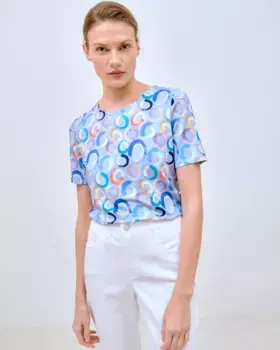 Женская футболка с коротким рукавом и принтом Lasserre, розовый