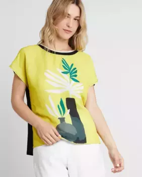 Женская футболка с коротким рукавом и принтом Trucco, желтый