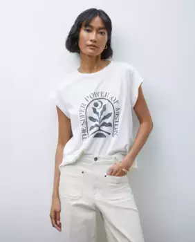 Женская футболка с коротким рукавом и стразами Tintoretto, белый