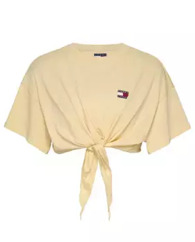 Женская футболка с коротким рукавом и укороченным кроем Tommy Jeans, желтый