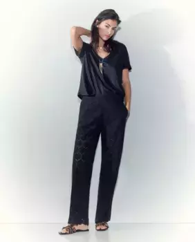 Женская футболка с коротким рукавом и V-образным вырезом Tintoretto, черный