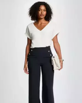 Женская футболка с коротким рукавом и V-образным вырезом Morgan, белый