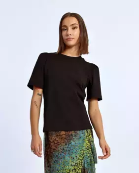 Женская футболка с коротким рукавом и вырезом в виде сердца Lili Sidonio, черный