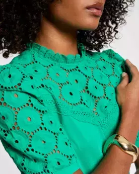 Женская футболка с коротким рукавом и вышивкой Morgan, зеленый