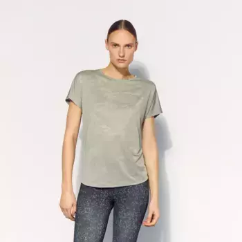 Женская футболка с коротким рукавом и жаккардовым рукавом Boomerang, зеленый