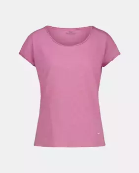 Женская футболка с коротким рукавом, круглым вырезом и карманом с изображением пламени Green Coast, розовый