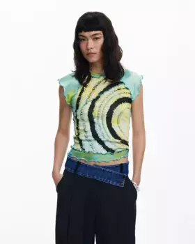 Женская футболка с коротким рукавом "Рыбка" Desigual, зеленый