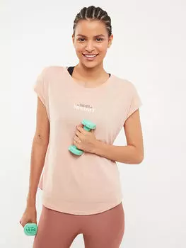 Женская футболка с коротким рукавом с круглым вырезом и принтом LCW Active