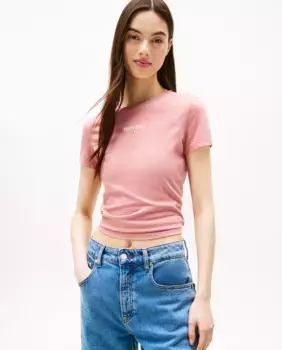 Женская футболка с коротким рукавом slim fit Tommy Jeans, розовый