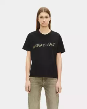 Женская футболка с коротким рукавом What is leopardo The Kooples, черный