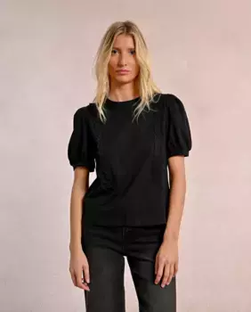 Женская футболка с короткими рукавами-фонариками Molly Bracken, черный