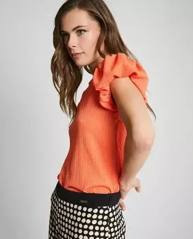 Женская футболка с короткими рукавами-фонариками Trucco, оранжевый