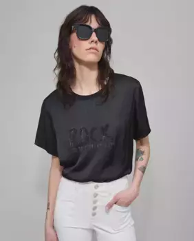 Женская футболка с короткими рукавами и круглым вырезом IKKS, черный