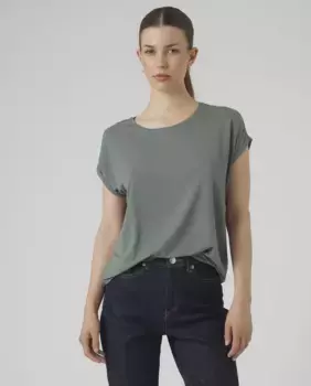Женская футболка с короткими рукавами и круглым вырезом Vero Moda, цвет Verde Agua
