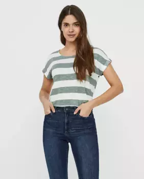 Женская футболка с короткими рукавами и круглым вырезом Vero Moda, цвет Musgo