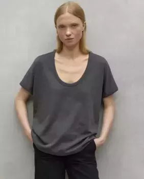 Женская футболка с короткими рукавами и круглым вырезом Ecoalf, темно-серый