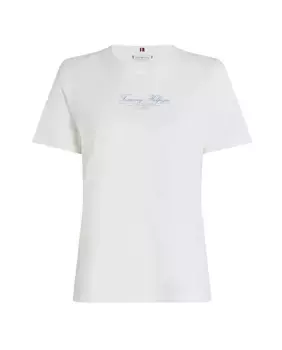 Женская футболка с короткими рукавами и круглым вырезом Tommy Hilfiger Curve, белый