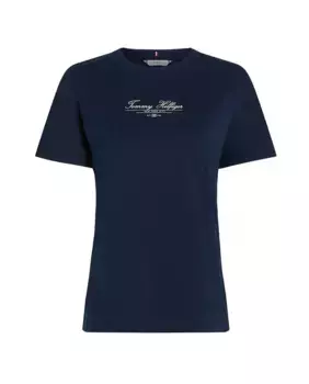 Женская футболка с короткими рукавами и круглым вырезом Tommy Hilfiger Curve, тёмно-синий