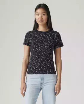 Женская футболка с короткими рукавами и круглым вырезом Levi's, черный