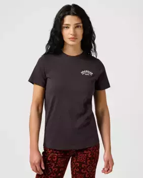 Женская футболка с короткими рукавами и логотипом на груди Wrangler, темно-коричневый