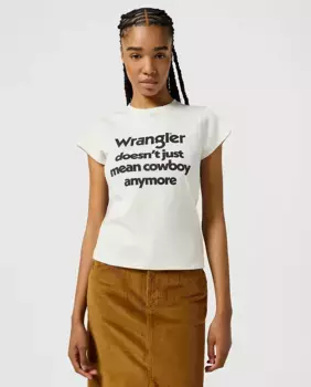 Женская футболка с короткими рукавами и надписью спереди Wrangler, белый