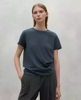 Женская футболка с короткими рукавами и принтом спереди Ecoalf, синий