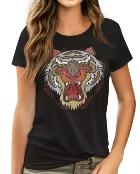 Женская футболка с короткими рукавами и рисунком спереди Hyd, черный