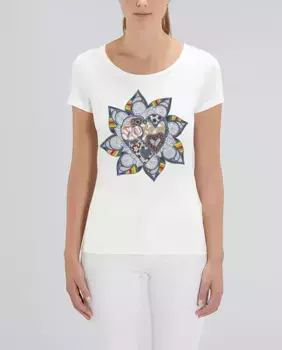 Женская футболка с короткими рукавами и рисунком спереди Hyd, белый