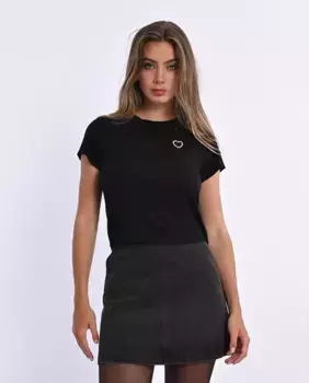 Женская футболка с короткими рукавами и сердечком Lili Sidonio, черный