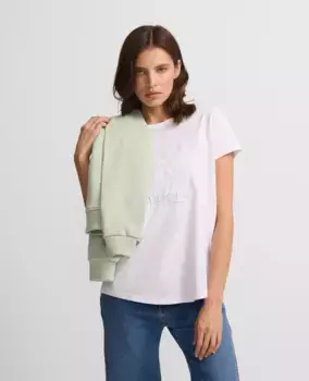 Женская футболка с короткими рукавами и соответствующим рисунком спереди Silbon, белый