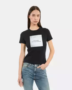 Женская футболка с короткими рукавами и трафаретной печатью The Kooples, черный