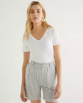 Женская футболка с короткими рукавами и V-образным вырезом Guitare, белый