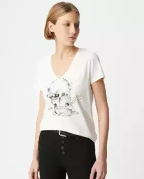 Женская футболка с короткими рукавами и V-образным вырезом IKKS, цвет Crudo