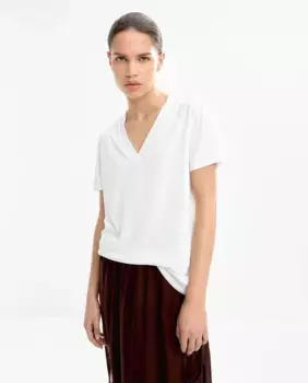 Женская футболка с короткими рукавами и V-образным вырезом Parfois, белый