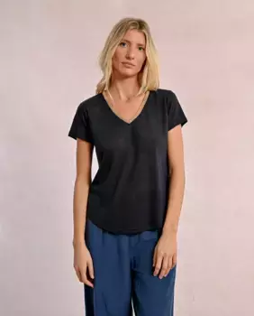 Женская футболка с короткими рукавами и вырезом горловины Molly Bracken, тёмно-синий