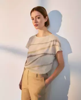 Женская футболка с короткими рукавами и заклепками Woman El Corte Ingls, бежевый