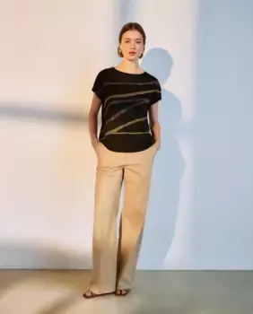 Женская футболка с короткими рукавами и заклепками Woman El Corte Ingls, черный