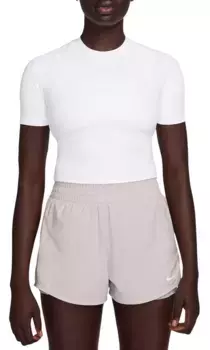 Женская футболка с короткими рукавами Nike Zenvy Rib Dri-FIT, белый