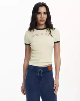 Женская футболка с короткими рукавами «Not a Doll» Desigual, желтый