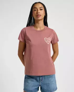 Женская футболка с короткими рукавами, прямого кроя Lee, красный