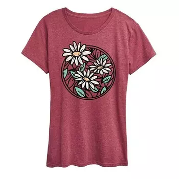 Женская футболка с круглым рисунком Wildflower Licensed Character, цвет Heather Dark Red