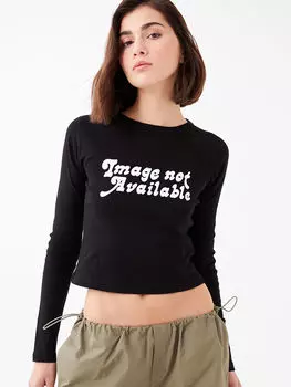 Женская футболка с круглым вырезом и длинным рукавом с принтом LCW Casual