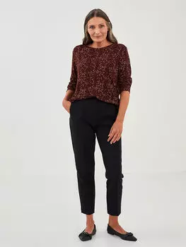 Женская футболка с круглым вырезом и длинным рукавом с рисунком LCW Grace