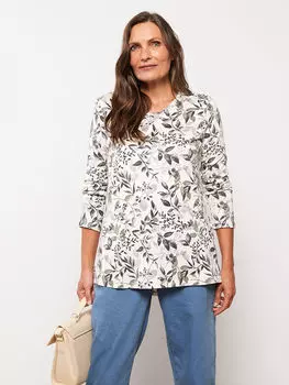 Женская футболка с круглым вырезом и длинным рукавом с рисунком LCW Grace